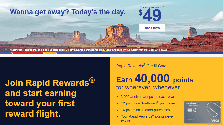 southwest airlines promo code and chase